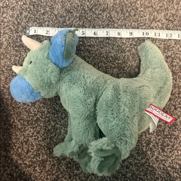 Douglas Cuddle Toys Triceratops Dinosaur Blue Green - Picture 4 of 6